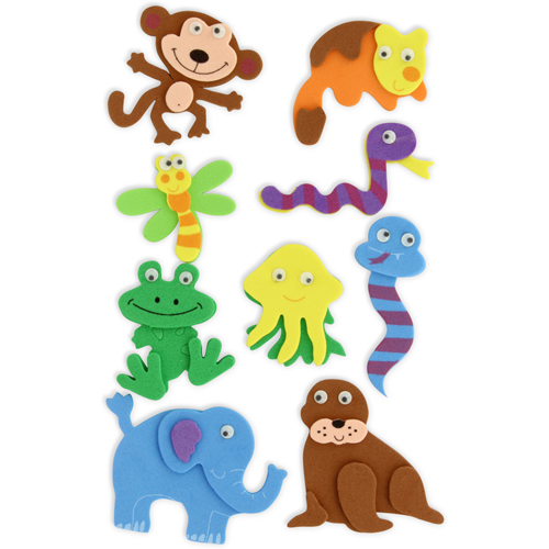 set figuras g.eva 3d adhesivos animales1