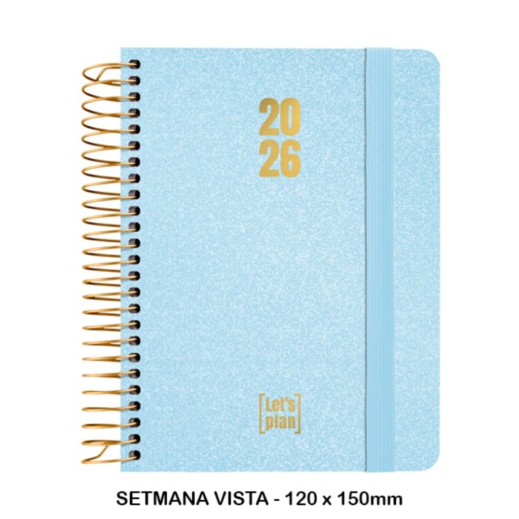 agenda 26 s/v a6 metallic azul pastel