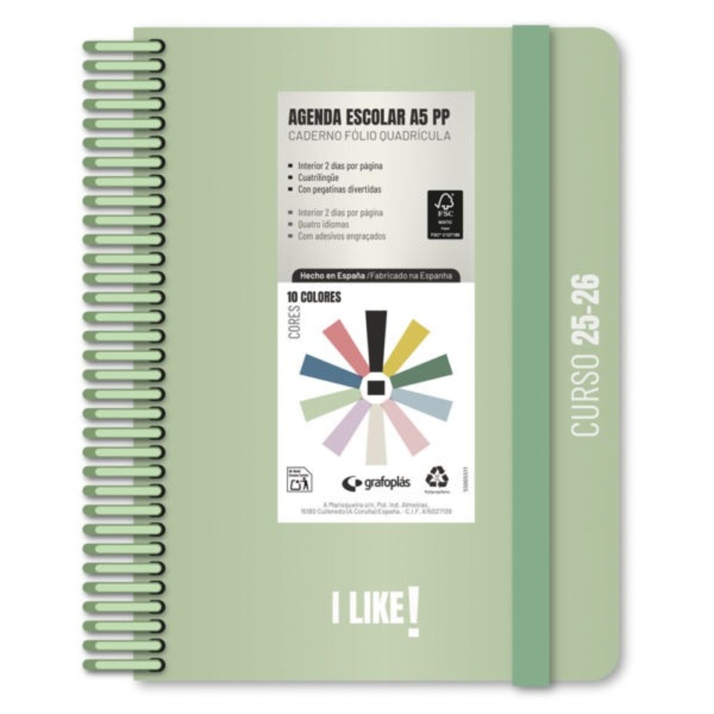 agenda escolar a5 2d/p 25/26 like v.clar