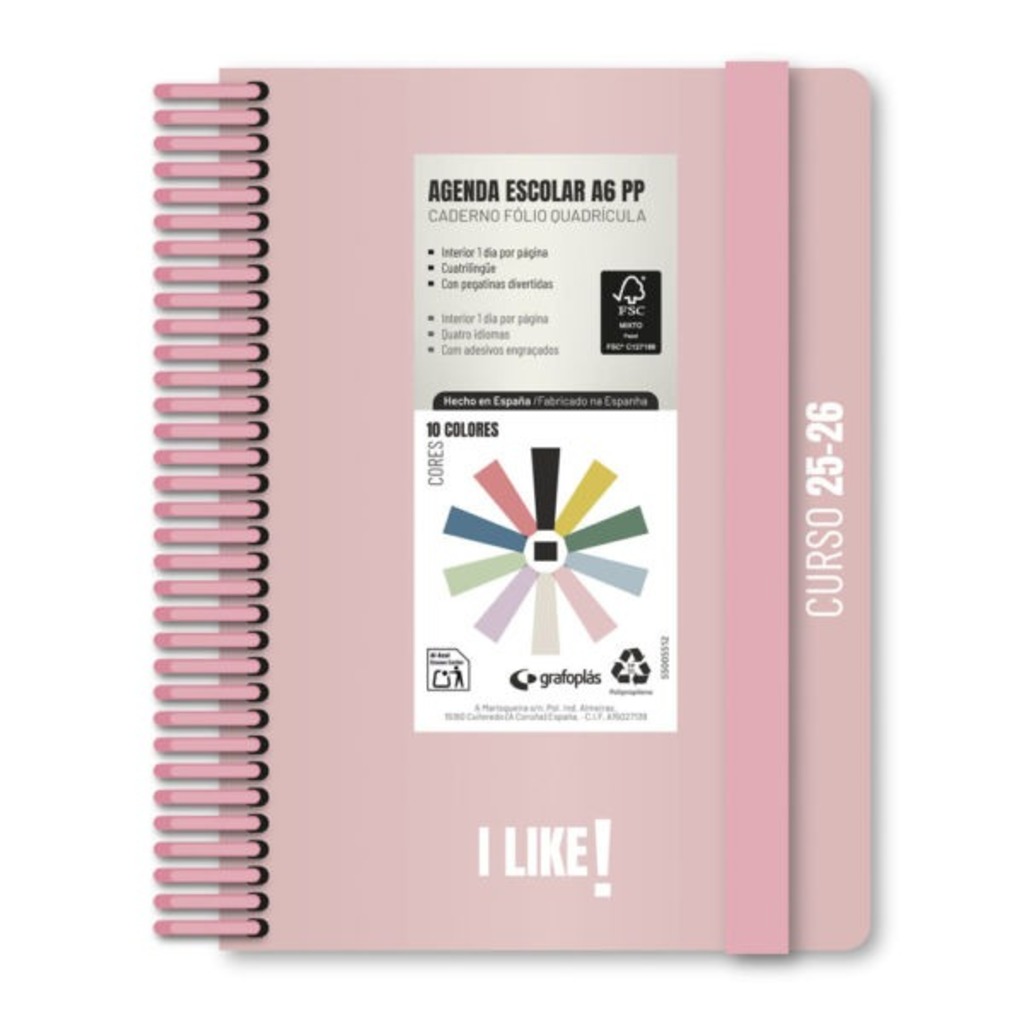 agenda escolar a6 d/p 25/26 like rosa p.