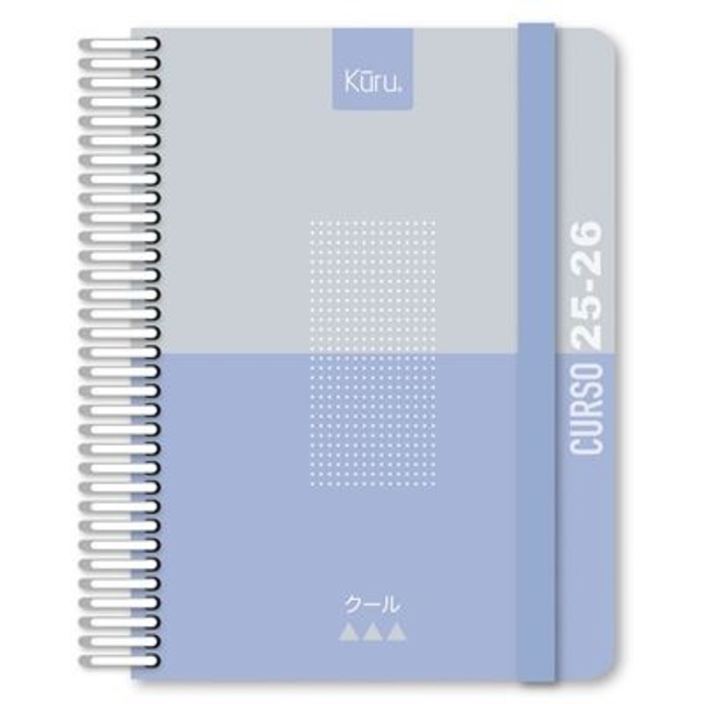 agenda escolar a5 2d/p 25/26 kuru azul