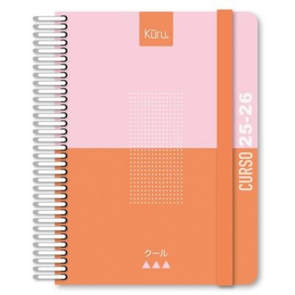 agenda escolar a5 2d/p 25/26 kuru naranj