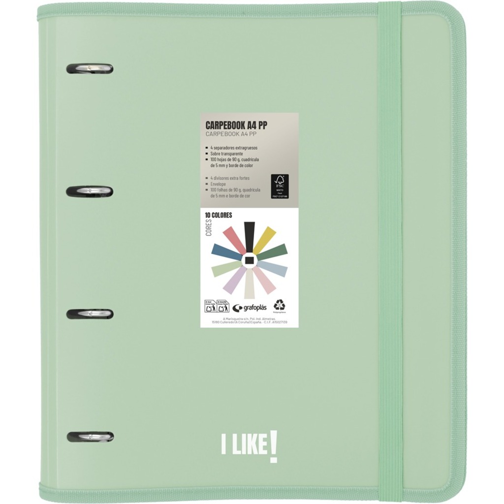 carpebook pp a4 like3 verde claro