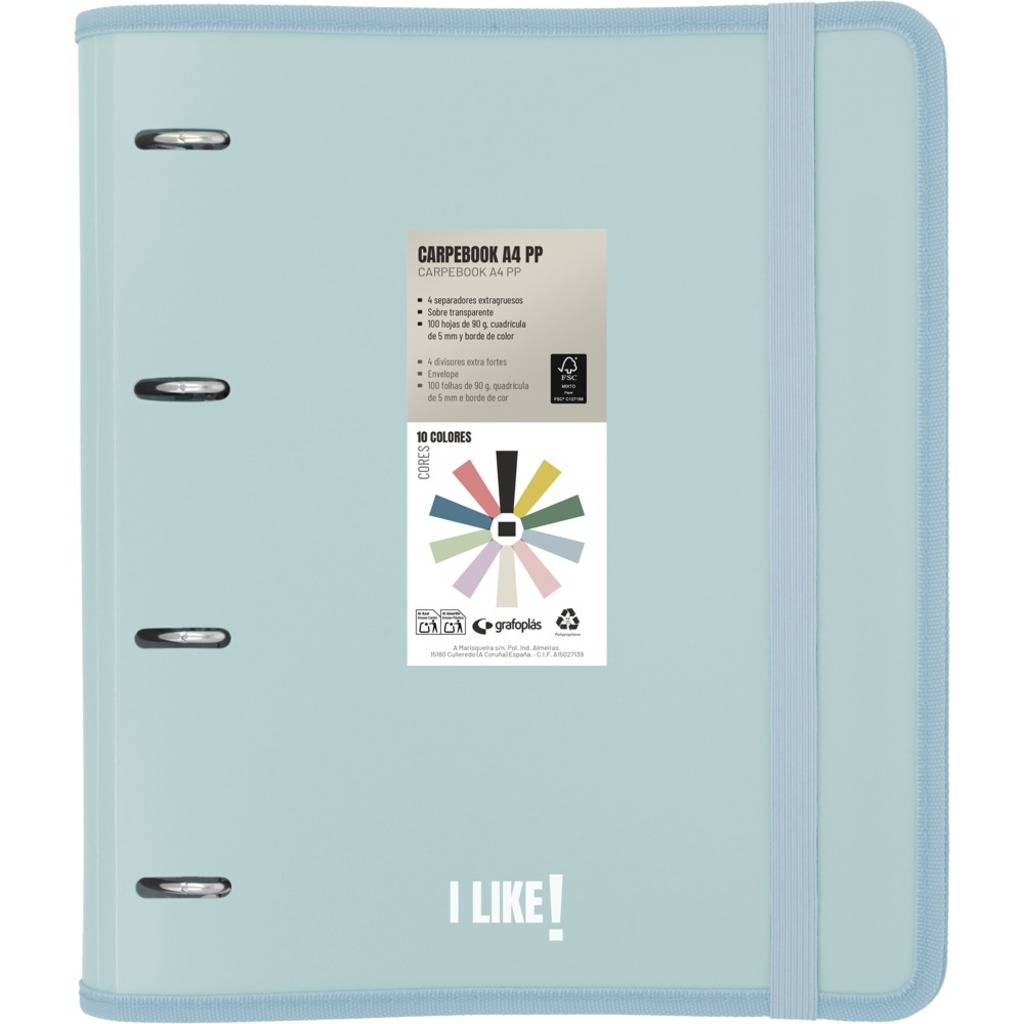 carpebook pp a4 like3 azul claro