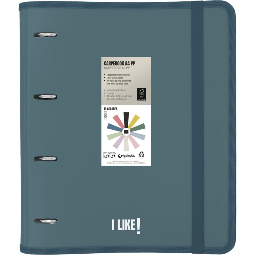carpebook pp a4 like3 azul oscuro