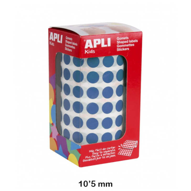 rollo gomets redondo 10.5mm azul