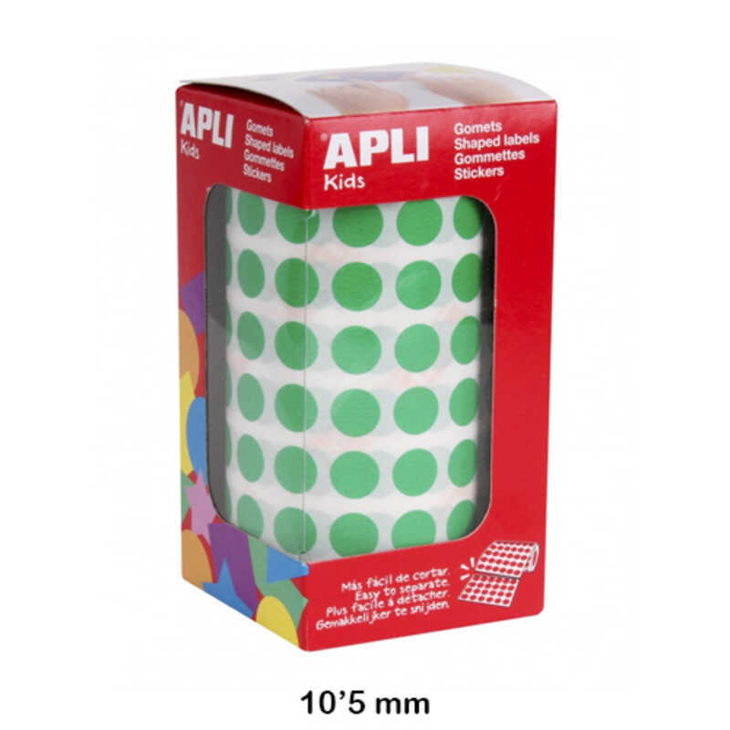 rollo gomets redondo 10.5mm verde