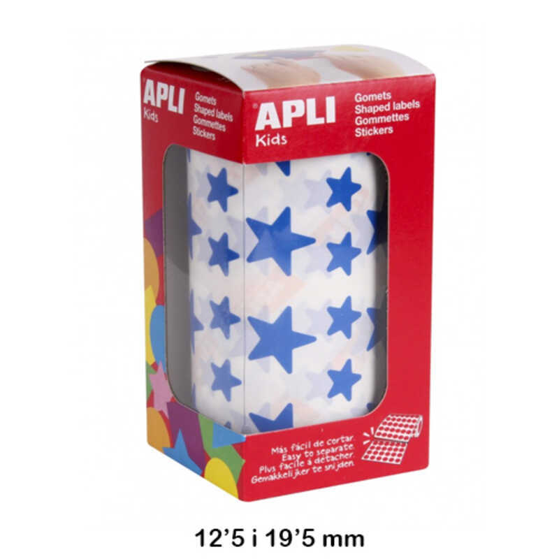 rollo gomets estrella 2 medidas azul