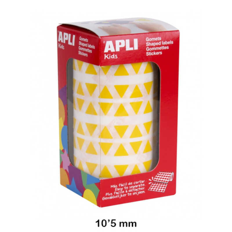 rollo gomets triangulo 10.5mm amarillo