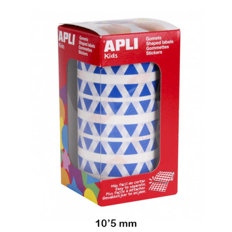 rollo gomets triangulo 10.5mm azul