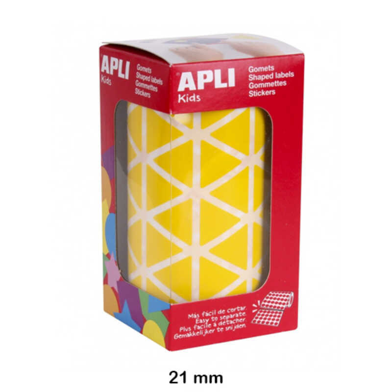 rollo gomets triangulo 21mm amarillo