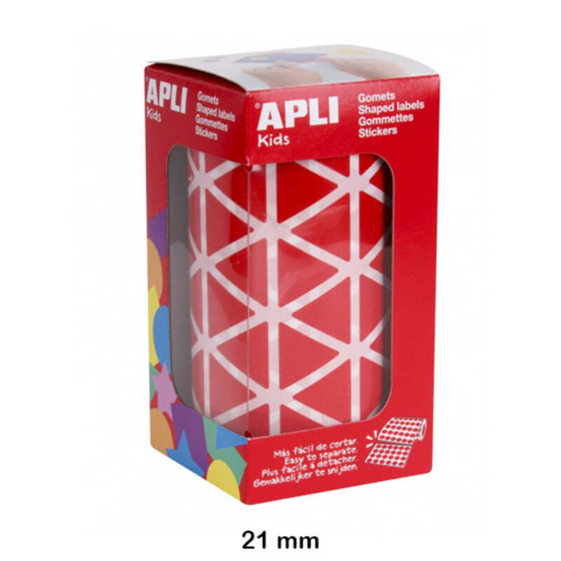 rollo gomets triangulo 21mm rojo