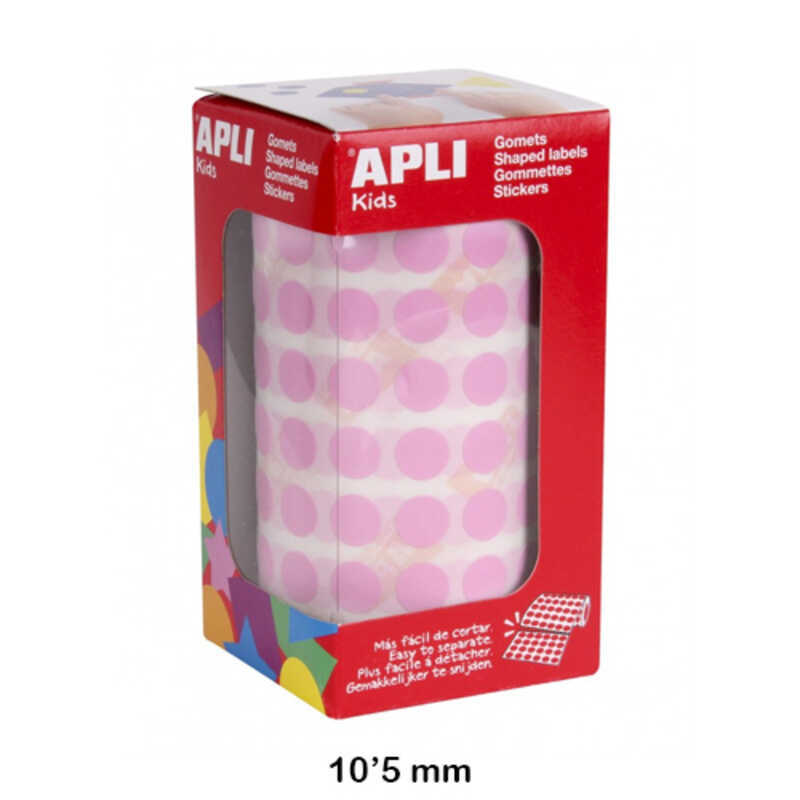 rollo gomets redondo 10.5mm rosa