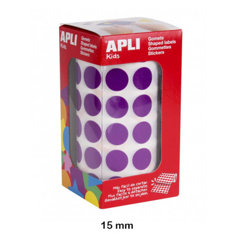 rollo gomets redondo 15mm. lila