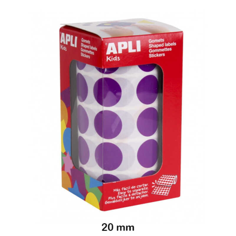 rollo gomets redondo 20mm. lila