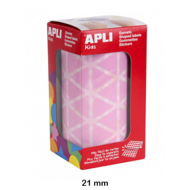 rollo gomets triangulo 21mm rosa