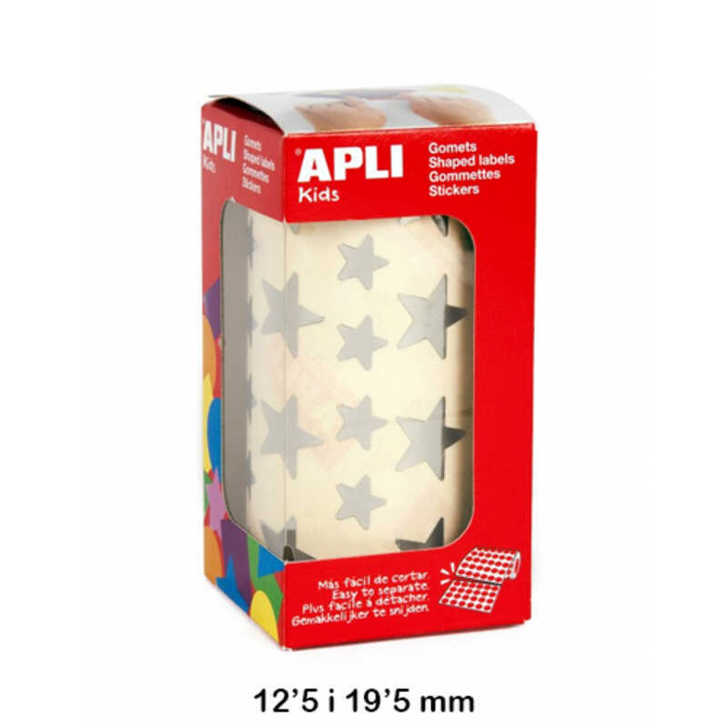 rollo gomets estrella plata 2 medidas