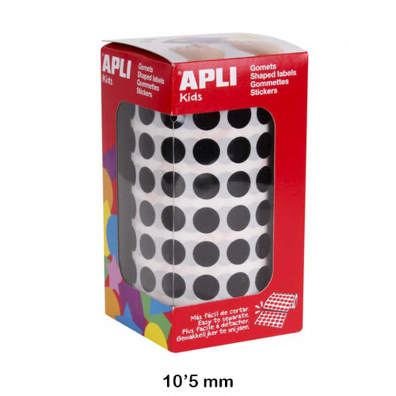 rollo gomets redondo 10.5mm. negro