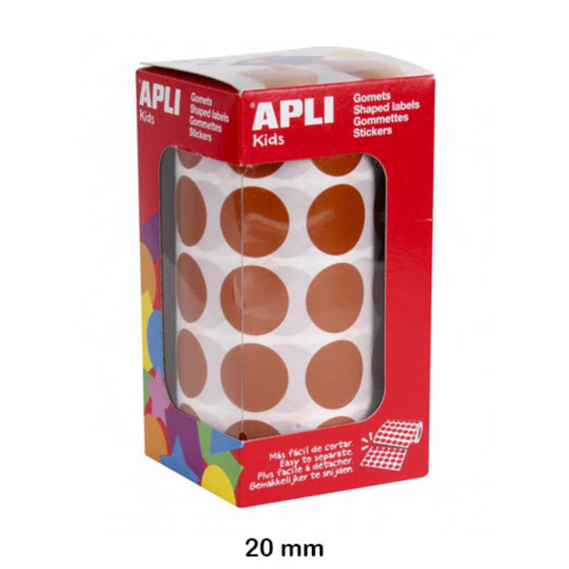 rollo gomets redondo 20mm. marron