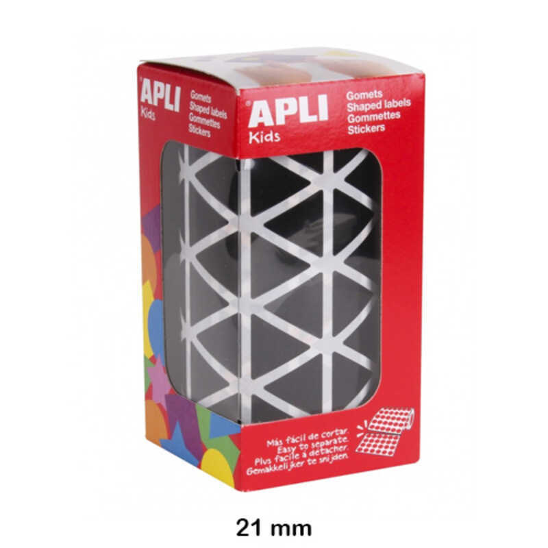 rollo gomets triangulo 21mm negro