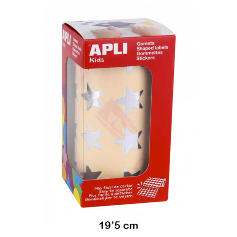 rollo gomets estrella grande plateada