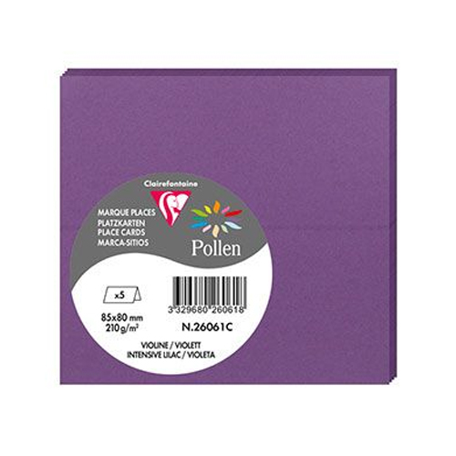 paq.5 tarjetas marca sitio 80x85 violeta