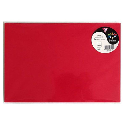 paq.5 hojas papel a4 120gr rojo grosella