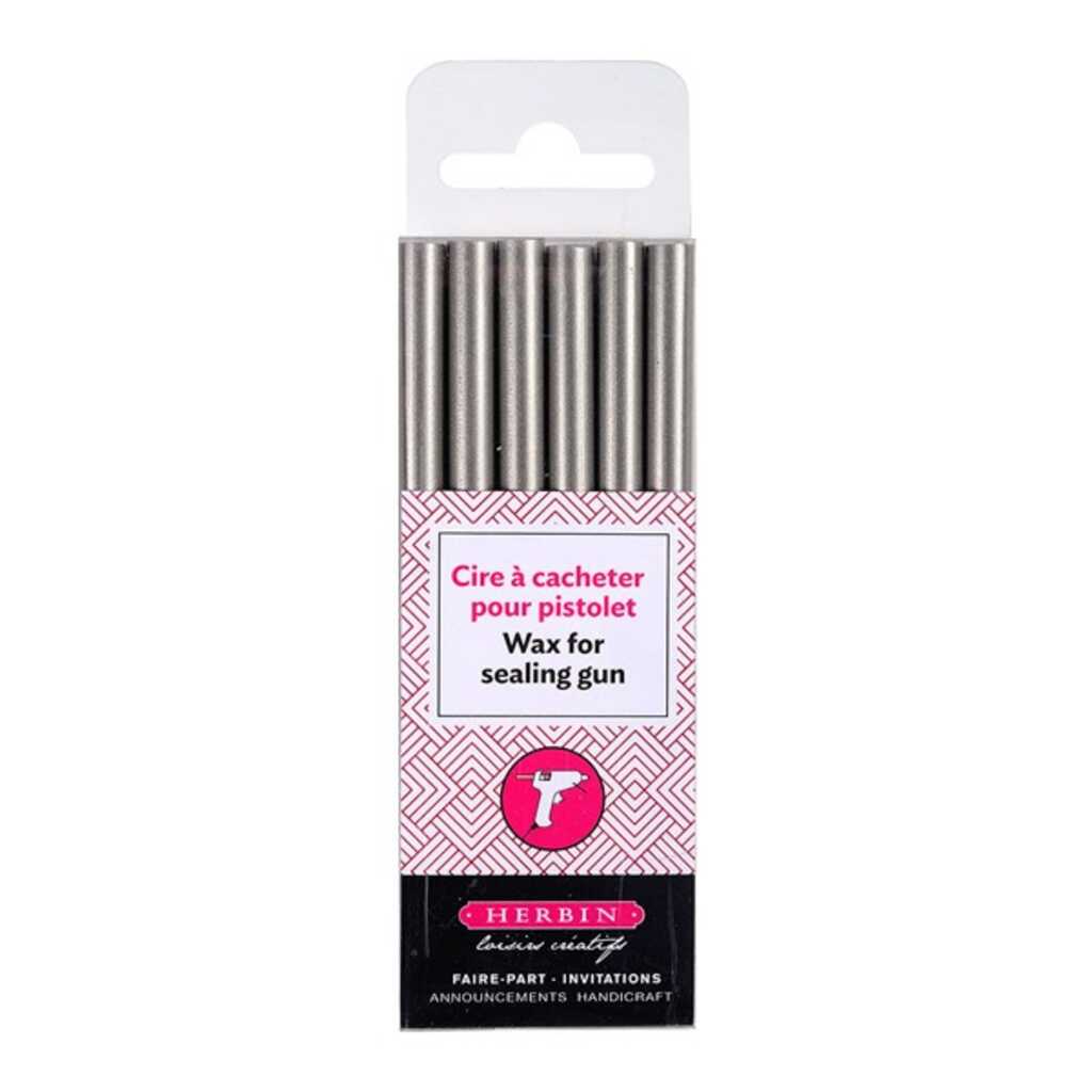 paq. 6 barras lacre plateado