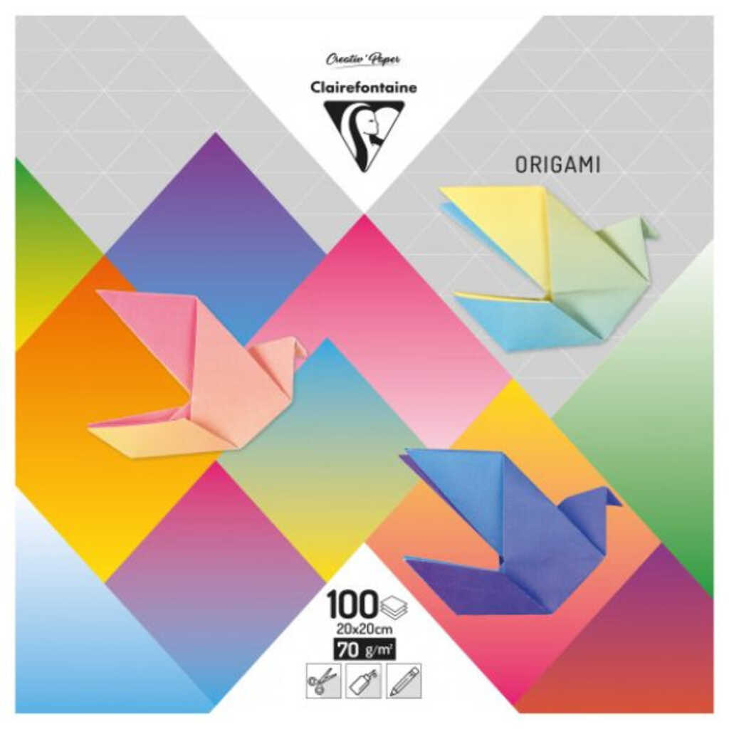 paq.100h 20x20cm 70gr origami liso