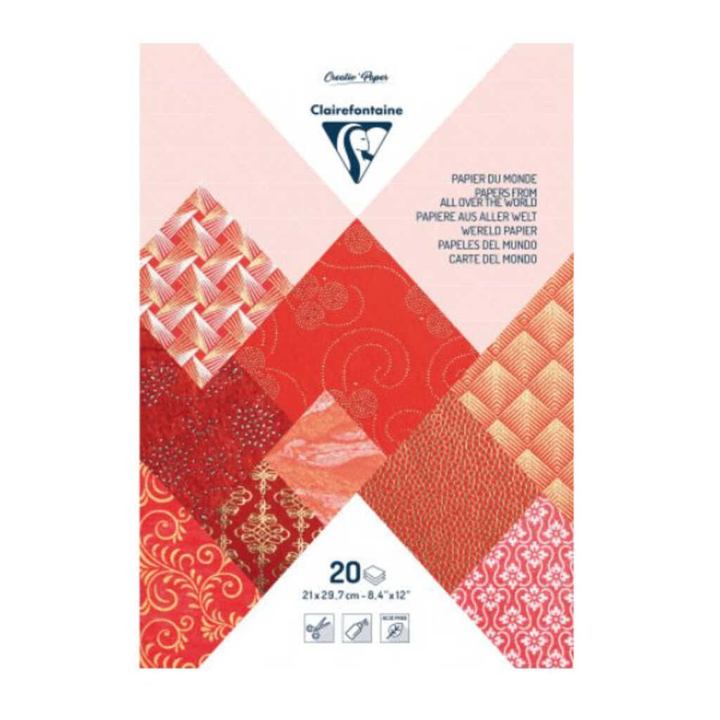 bloc 20h a4 papeles del mundo c.rojo