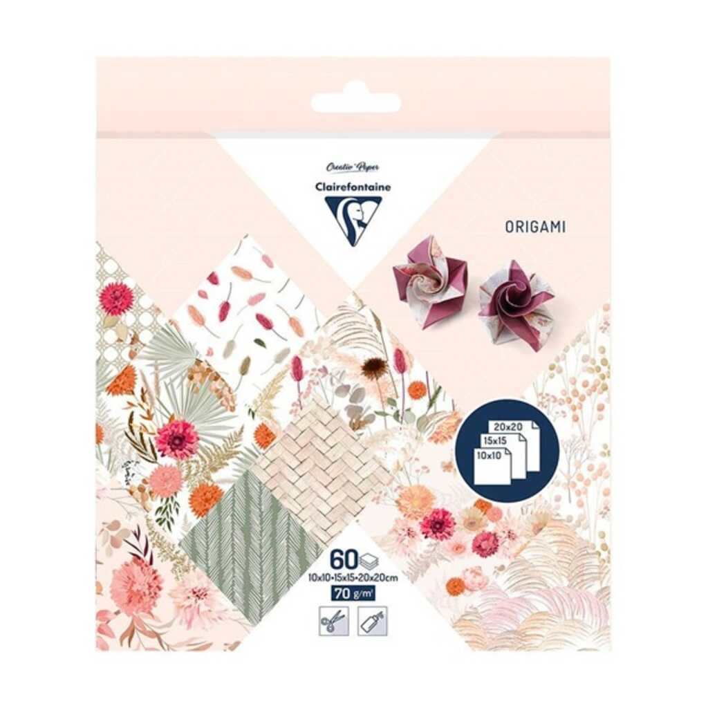 paq.60 hojas origami flores secas 70gr