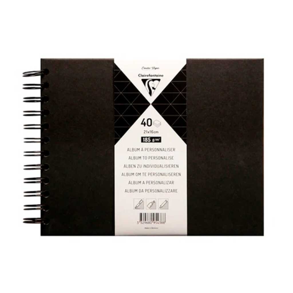album tapa dura negro 21x16cm 40h 185gr