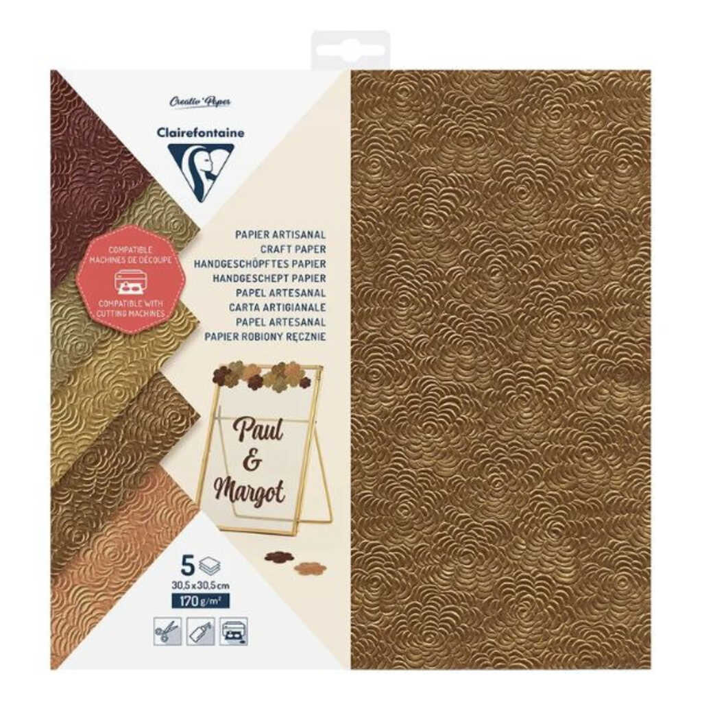 paq.5h papel artesanal 30'5x30'5 170gr