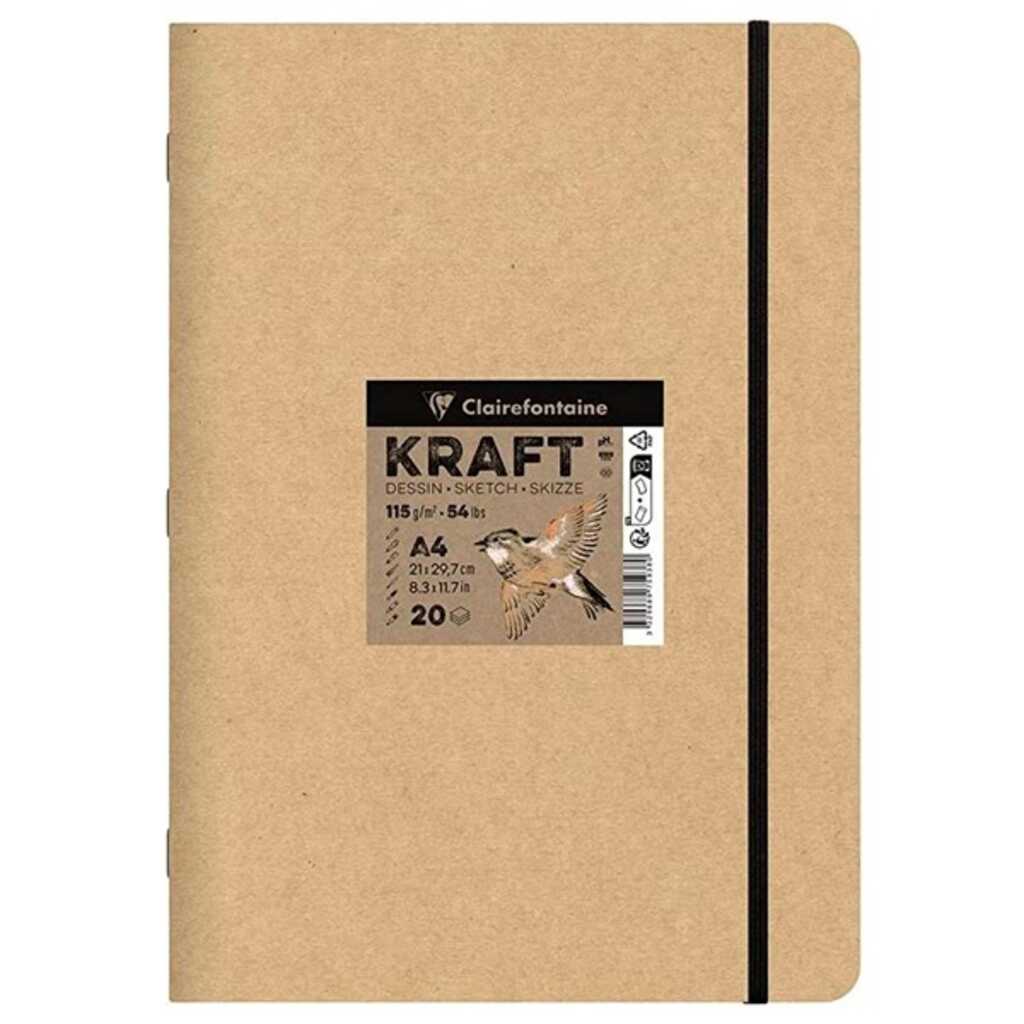 cuadreno grapado a4 kraft marron