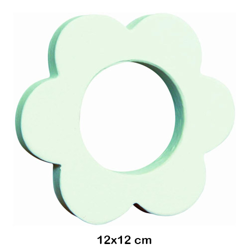 flor abierta blanca 12x12cm. decopatch