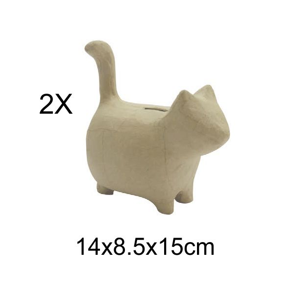 figura gato hucha decopatch