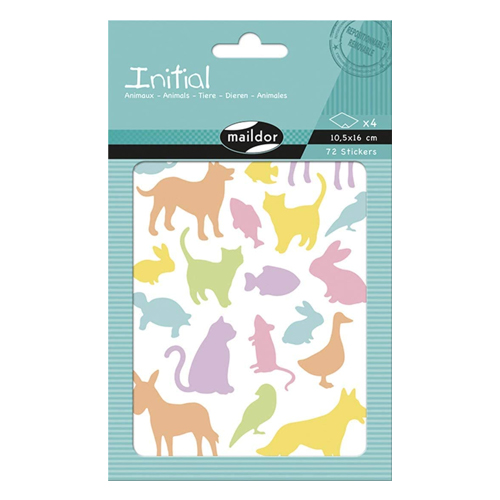 initial paq.4h 10.5x16cm animales