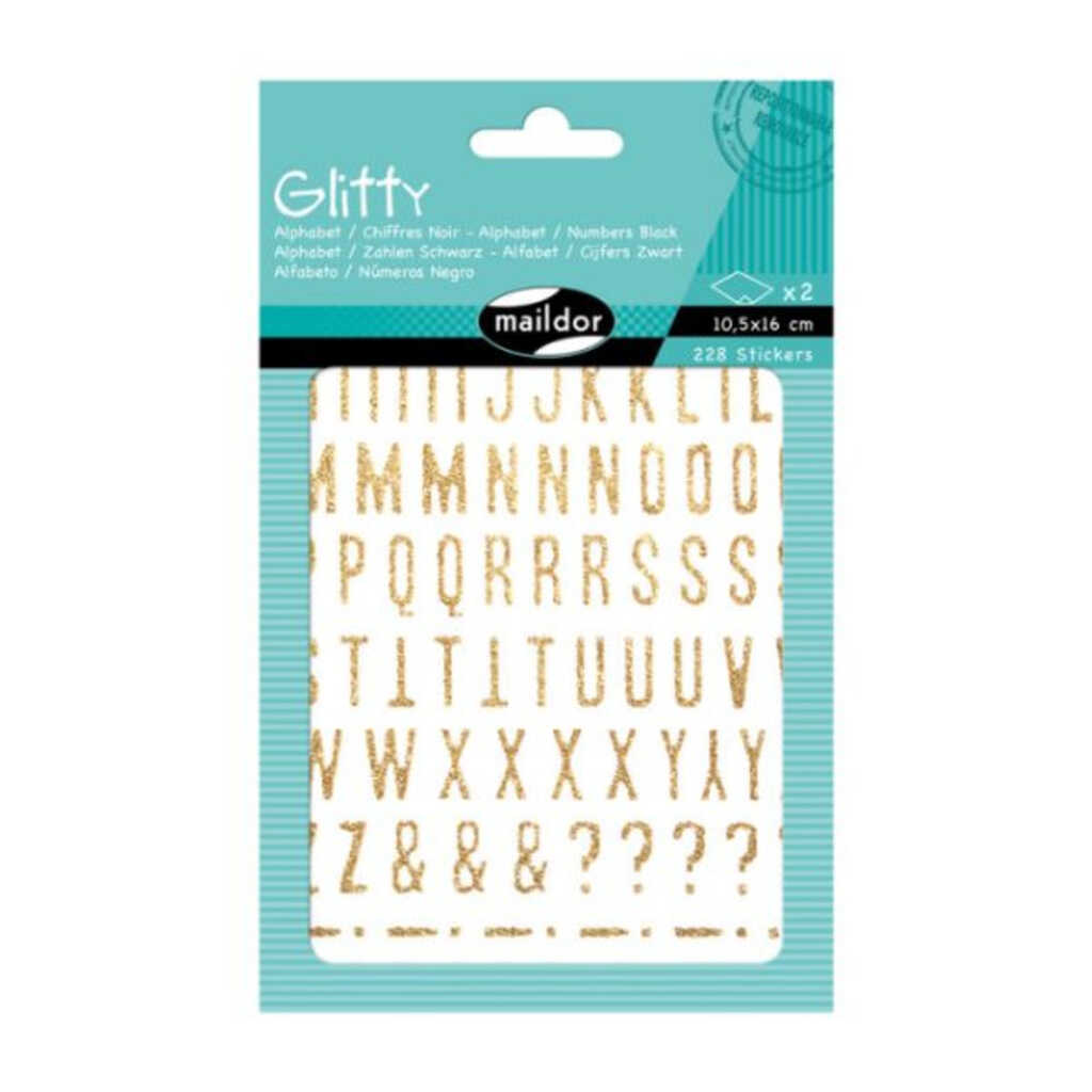 paq. 2 hojas glitty alfabeto/numero