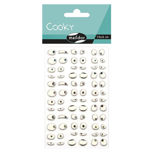cooky 1 hoja 7.5x12 stickers ojos gracio