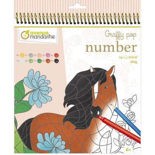 cuaderno colorear caballos numbers
