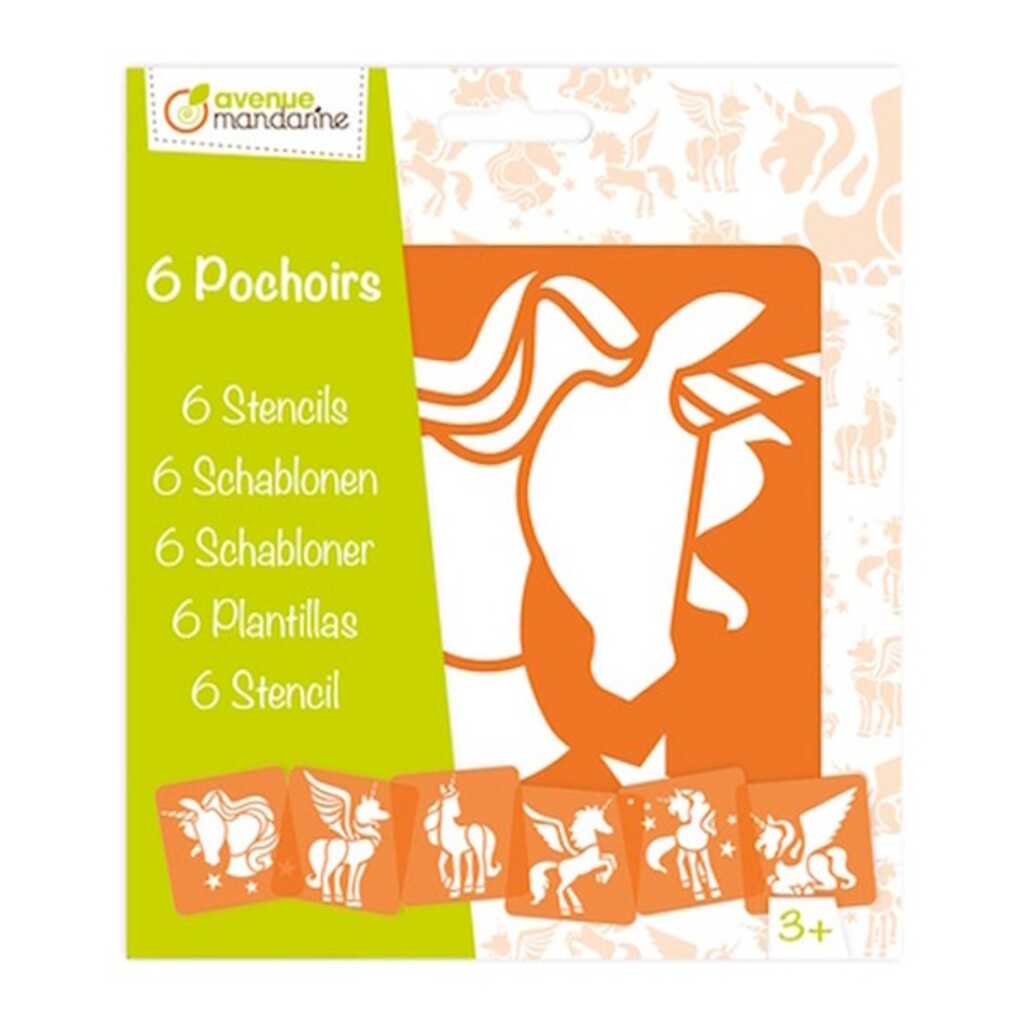 set 6 plantillas unicornios