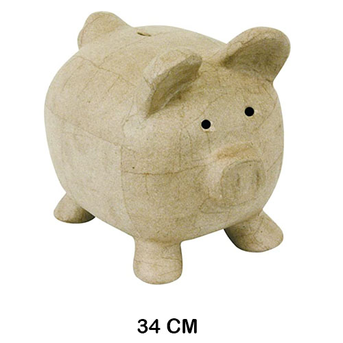 hucha 'cerdito' 34cm. decopatch