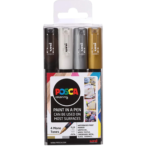 pack 4 rotuladores posca pc1-m gswb