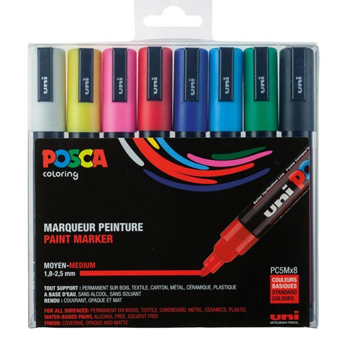 pack 8 rotuladores posca pc5-m metal
