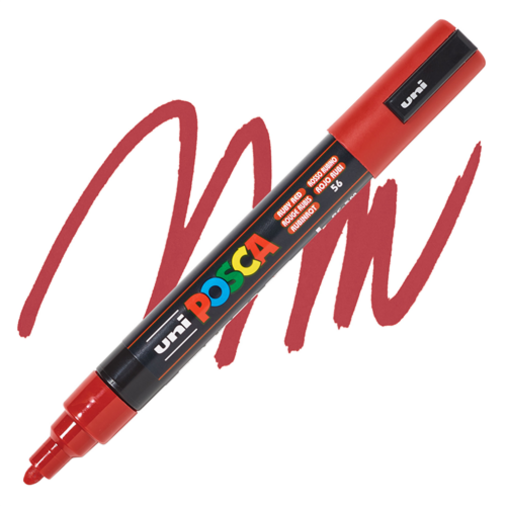 rotulador posca medium 5mm rojo rubi