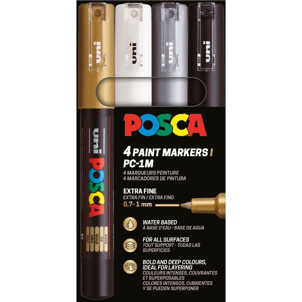 pack 4 rotuladores posca pc-1m colores