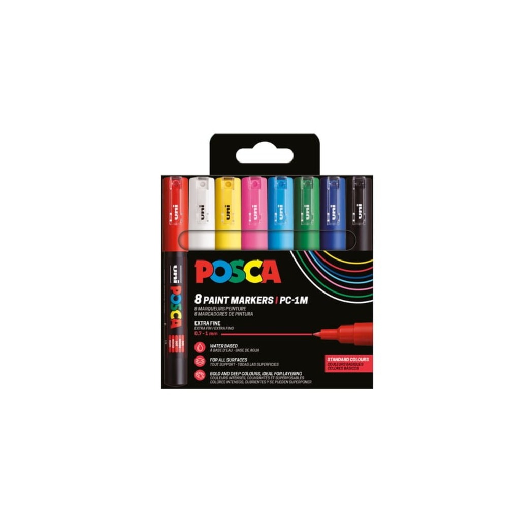 pack 8 rotuladores posca pc-1m colores