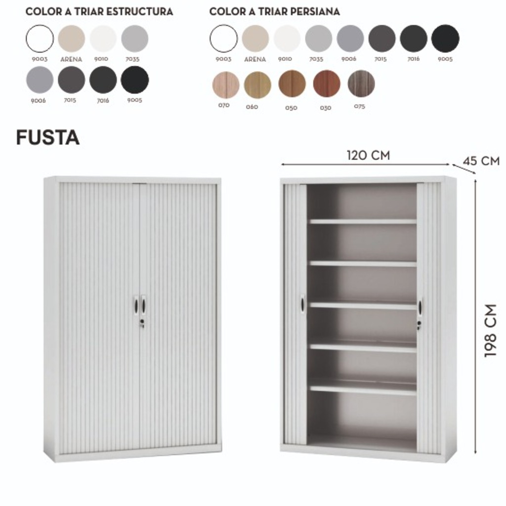 armario metal pers 198x120x45cm madera