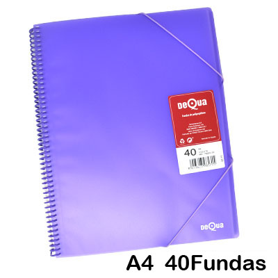 carpeta dequa 40 fundas espiral violeta