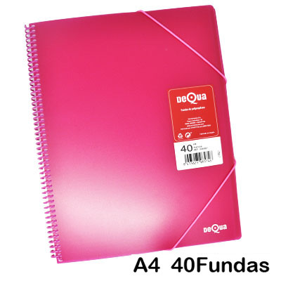 carp.dequa 40 fundas espir.fucsia transp